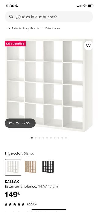 Estantería modular Kallax Ikea con patas metal