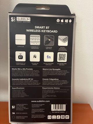 Teclado Bluetooth Subblim 
Carga Tipo C
