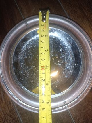 Antiguo conjunto mechero y cenicero cristal macizo