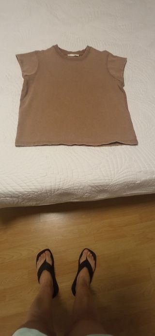 Camiseta de algodón marrón