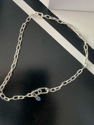 Collar Pandora Plata con Colgante Azul