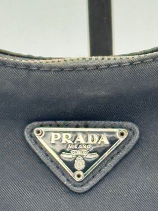 Bolso Prada Negro Cadena Plata