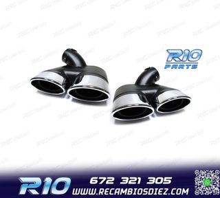 COLAS DE ESCAPE DOBLES OVALADAS MERCEDES W211 02-09 LOOK AMG
