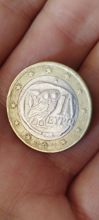 Moneta 1 Euro Grecia Gufo 2002