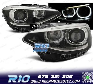 FAROS BMW F20 21 OJOS ANGEL LED FONDO NEGRO