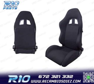 ASIENTO DEPORTIVO SEMI BAQUET MONTECARLO TELA NEGRO