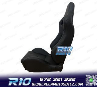 ASIENTO DEPORTIVO SEMI BAQUET ESTILO RS CUERO NEGRO