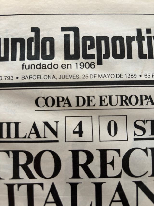 Periódico El Mundo Deportivo Mayo 1989