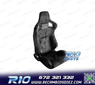 ASIENTO DEPORTIVO SEMI BAQUET ESTILO RS ALCÁNTARA NEGRA