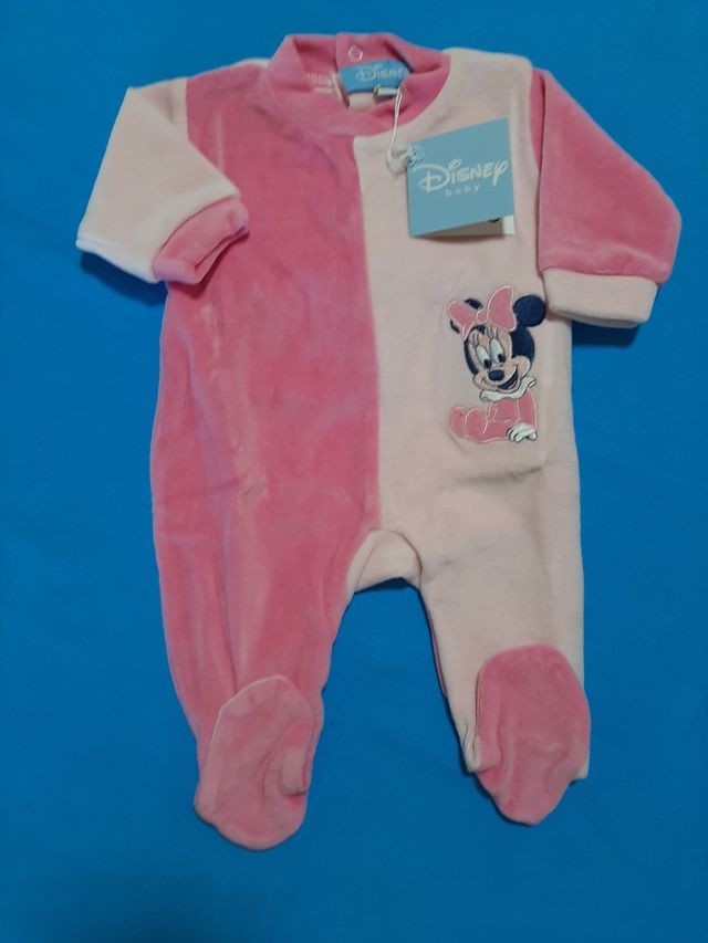 Pelele Disney Minnie Mouse Rosa Talla 1 mes.