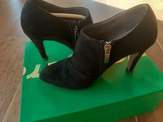 Scarpe scamosciate Evan tacco nero 36