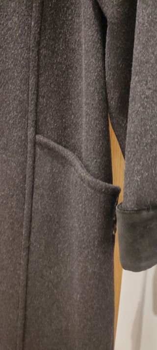 Abrigo largo lana y cachemira mujer gris