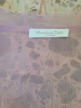 Blusa Seda Massimo Dutti Talla M Rosa