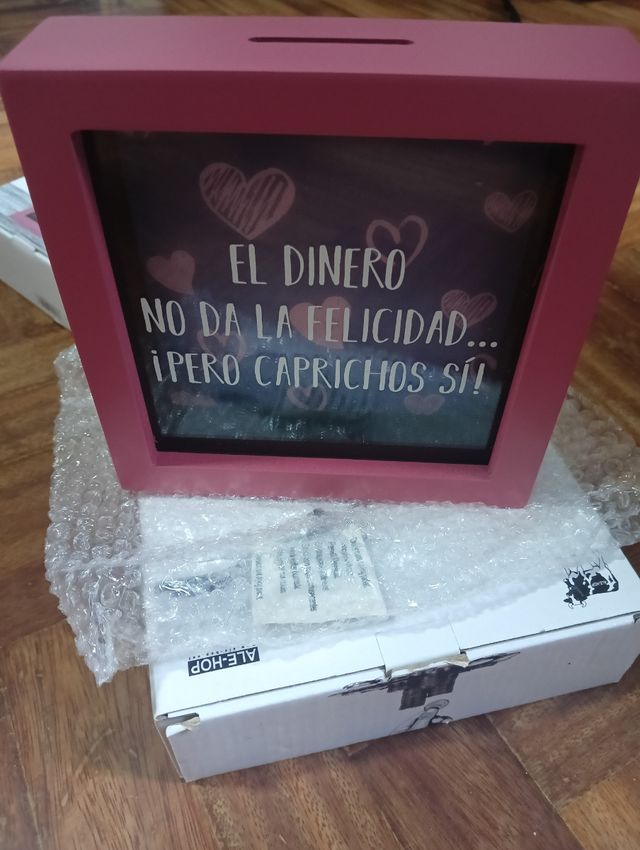 Hucha portafotos con mensaje