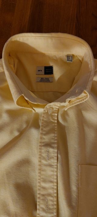 Camisa Zara Algodón Amarilla Talla L