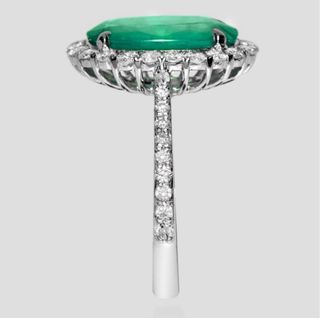 Esmeralda 3.15ct IGI Oro Blanco 14k Diamantes 0.59
