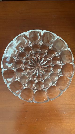 Plato de cristal decorativo 21 cm aprox