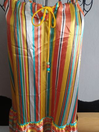 Vestido de rayas multicolor