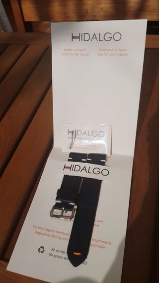Correa de reloj Hidalgo piel negra 22/20mm