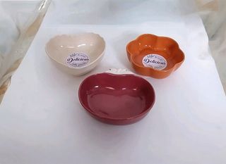 Set di 3 ciotole pirofile monoporzione in ceramica