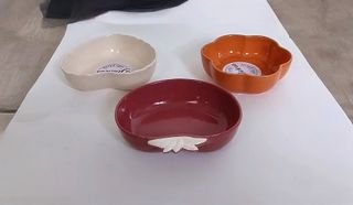 Set di 3 ciotole pirofile monoporzione in ceramica