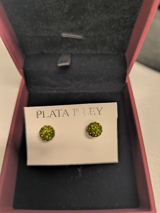 Pendientes Plata 1ª Ley Verdes