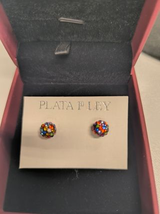 Pendientes Plata Ley Multicolor