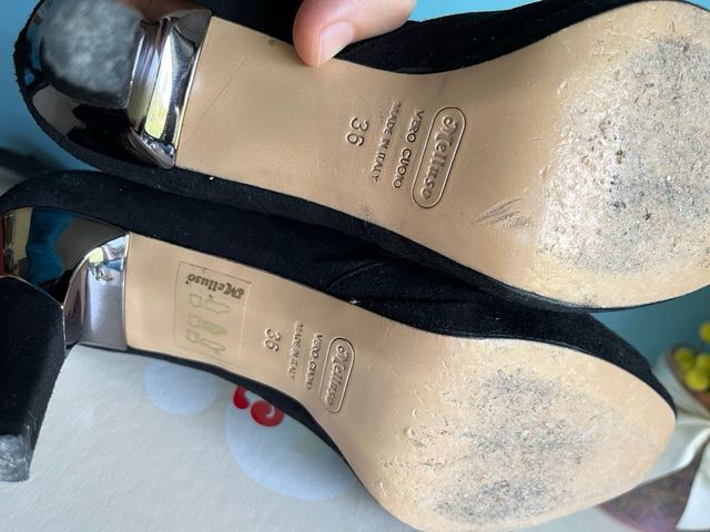 Scarpe Melluso eleganti tacco nero con brillantini