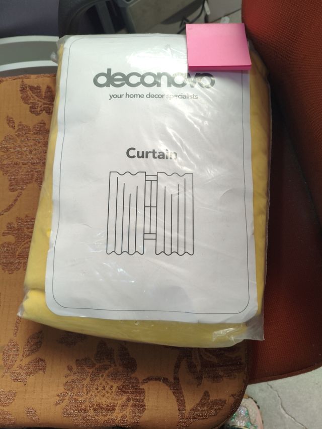 Juego de 2 cortinas Deconovo amarillas