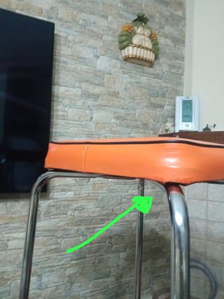 Sgabello vintage arancione anni 60/70