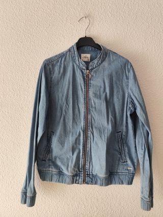 Chaqueta Vaquera Bomber Azul Talla M