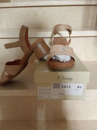 Sandalias Davinia Piel Beige Talla 40