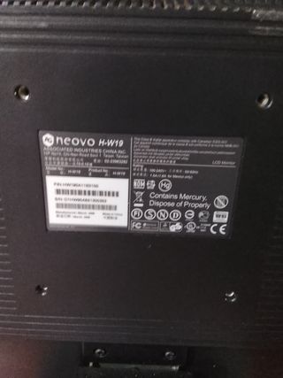 Pantalla de PC Neovo Negra. 19". 