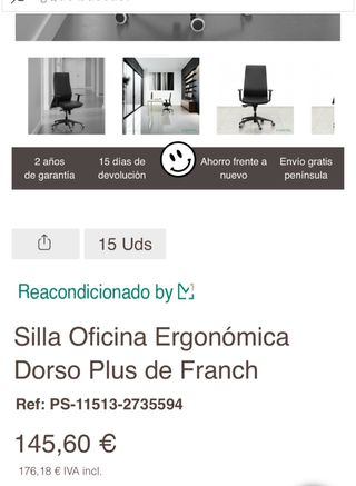 Silla de escritorio Franch de piel