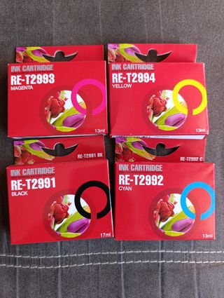 Cartuchos de tinta Epson RE-T2993, RE-T2994, RE-T2