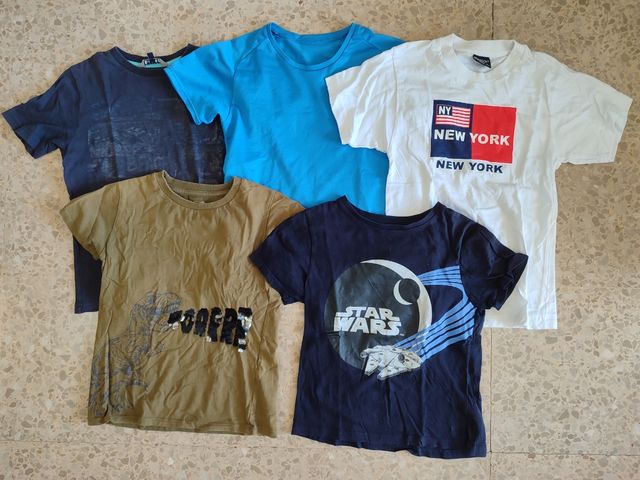 Lote 5 Camisetas Verano Talla 8 Niños
