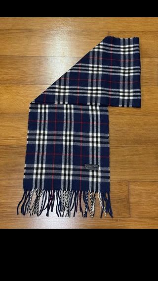 Bufanda Burberry Cuadros Azul Marino