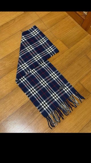 Bufanda Burberry Cuadros Azul Marino