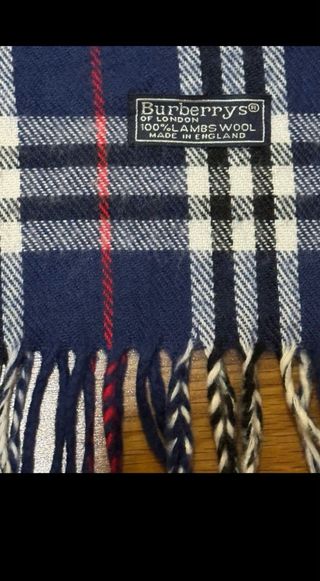 Bufanda Burberry Cuadros Azul Marino