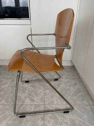 Sillas de cocina madera y metal 4 unidades