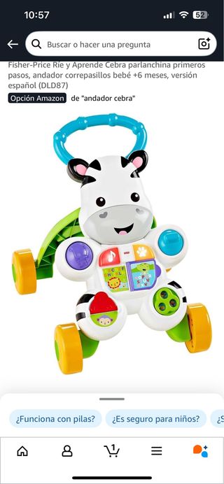 Andador Cebra Fisher-Price Ríe y Aprende