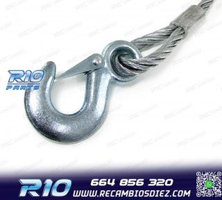 CABLE DE ACERO REMOLQUE CON DOBLE GANCHO