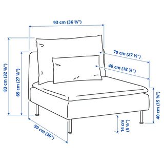 IKEA SÖDERHAMN Módulo 1 Asiento Gris