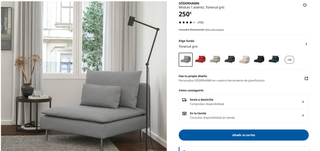IKEA SÖDERHAMN Módulo 1 Asiento Gris