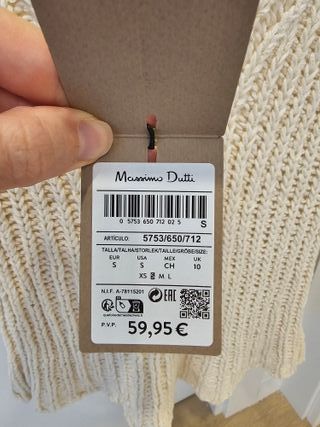 Massimo Dutti Top sin mangas blanco Talla S