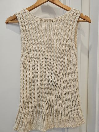Massimo Dutti Top sin mangas blanco Talla S