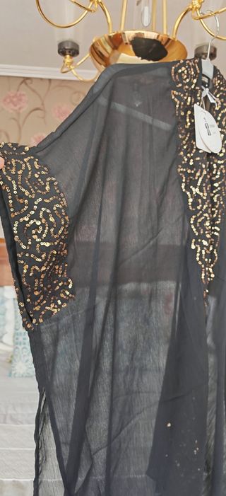 Kaftán kimono Sfera negro lentejuelas