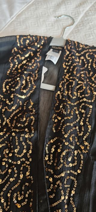 Kaftán kimono Sfera negro lentejuelas