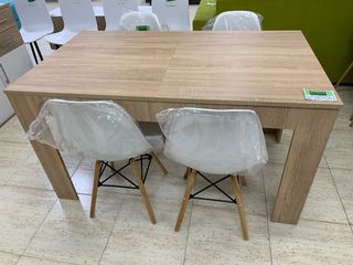Mesa extensible de efecto a madera 