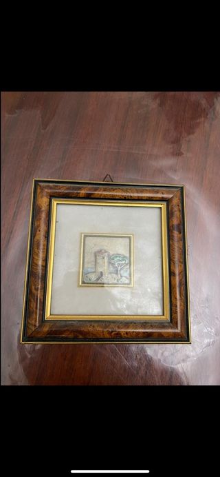 Quadretto in argento con cornice in legno